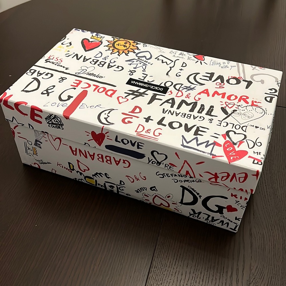 Red and White Dolce and Gabbana sneakers